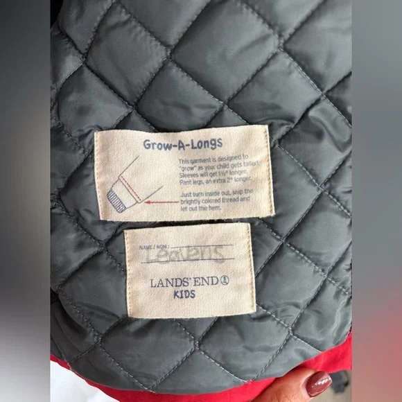Lands' End Kids Red and Gray Fleece Jacket Squall - Picture 4 of 7